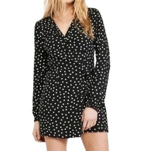 Long sleeved faux wrap mini dress, by Abercrombie and Fitch. Sz L